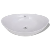 Vidaxl keramisk synke oval 59 x 38,5 cm