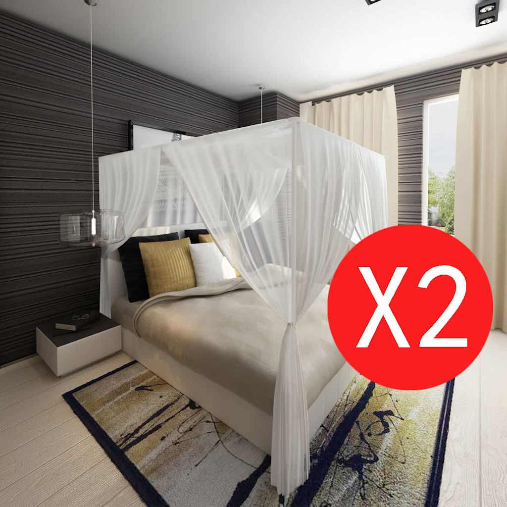 Vidaxl Mosquito Net Square med 3 åbninger 2 stk