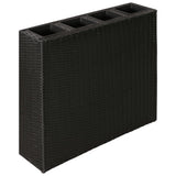 Vidaxl Planter hævet med 4 Pots Poly Rattan Black