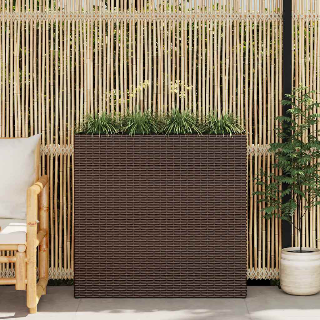Vidaxl Planter hævet med 4 gryder Poly Rattan Brown