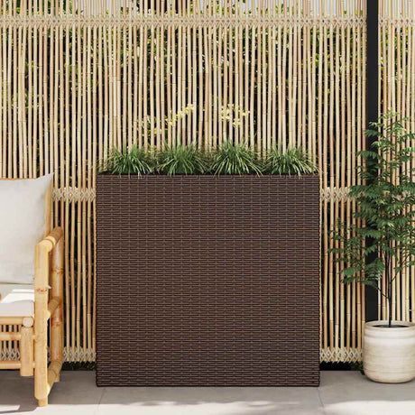 Vidaxl Planter hævet med 4 gryder Poly Rattan Brown