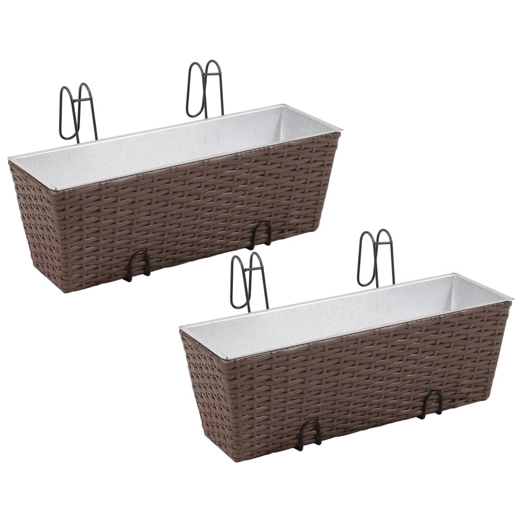 Vidaxl balkonplanter skraldespande 2 st 50 cm rotting brun