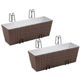 Vidaxl balkonplanter skraldespande 2 st 50 cm rotting brun
