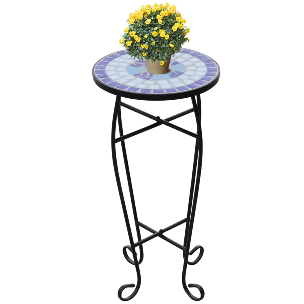 Vidaxl Bee Table Mosaic Blue and White