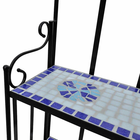 Vidaxl plantenstandaard mozaïekpatroon blauw wit