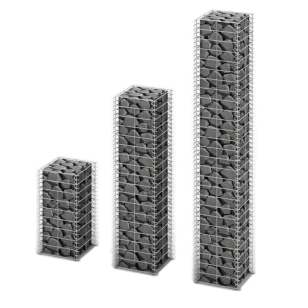 Vidaxl 3-Part Schanskorfset Galvanized Wire