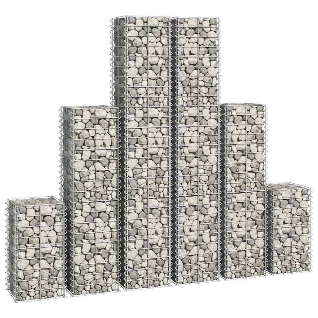 Vidaxl 6-delt gabion sæt galvaniseret wire