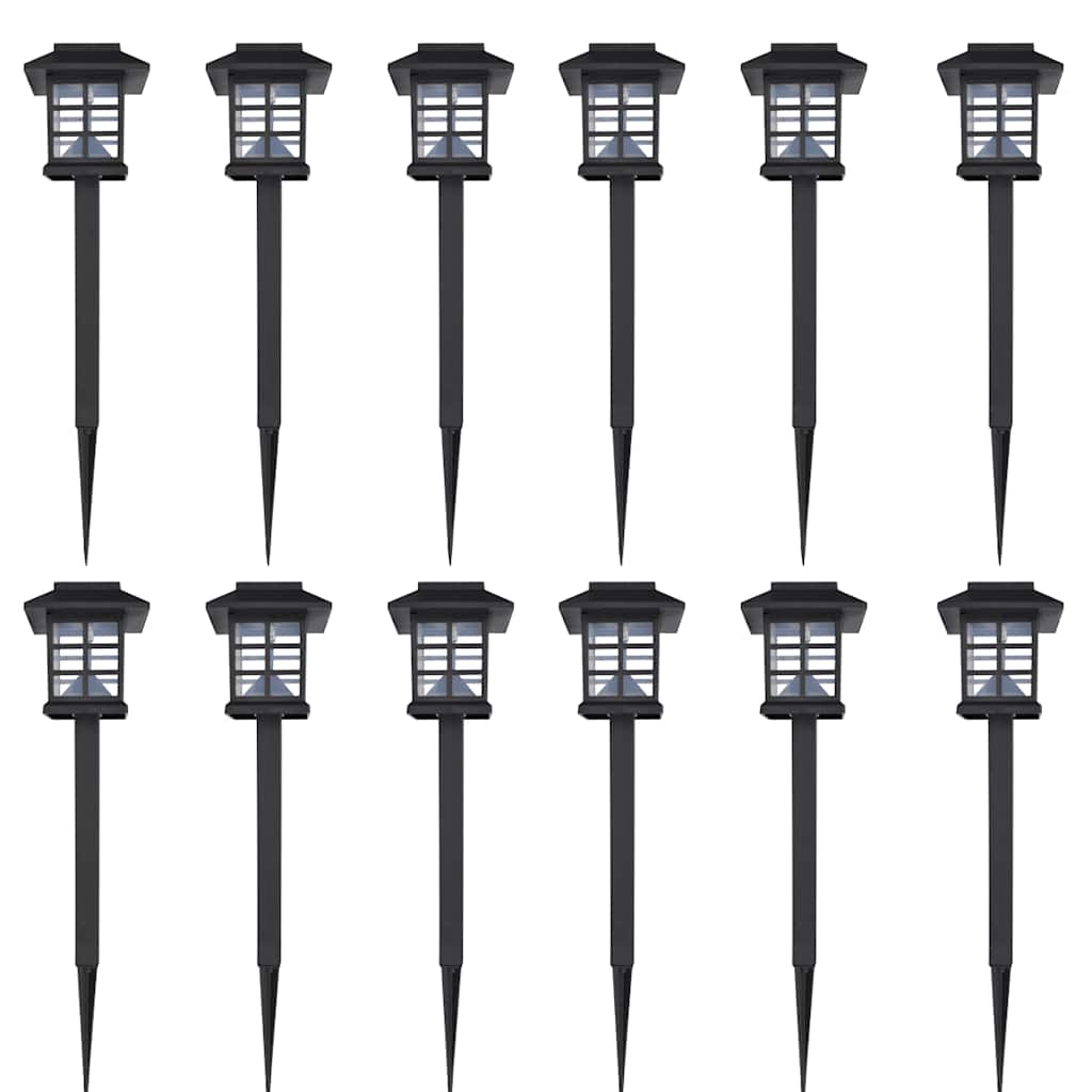 VIDAXL 12-Del LED Garden Belysning Set Solar med pin 8.6x8.6x38 cm