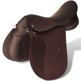 Vidaxl Real Leather Riding Seam 16 14 cm (5-i-1 sæt, brun)