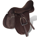 Vidaxl Real Leather Riding Seam 17,5 18 cm (5-i-1 sæt, brun)