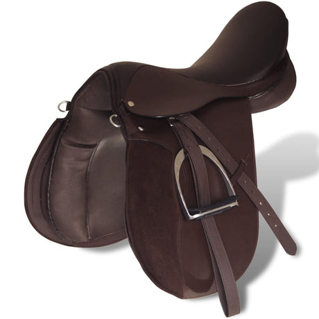 Vidaxl Real Leather Riding Seam 17,5 18 cm (5-i-1 sæt, brun)