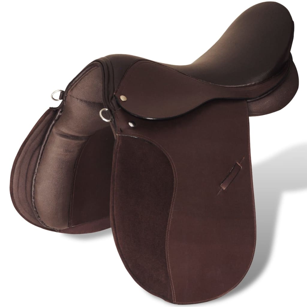 Vidaxl Real Leather Riding Seam 17,5 18 cm (5-i-1 sæt, brun)