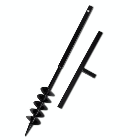 Vidaxl jordbor med håndtag og skruehoved (dobbelt skrue) 100 mm (sort)