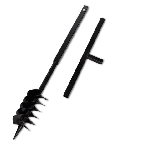 Vidaxl jordbor med håndtag og skruehoved (dobbelt skrue) 120 mm (sort)