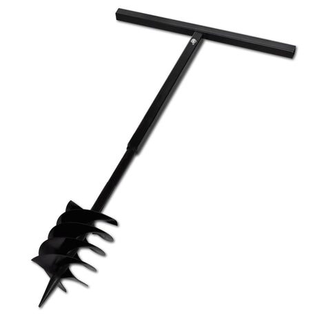 Vidaxl jordbor med håndtag og skruehoved 180 mm (sort)