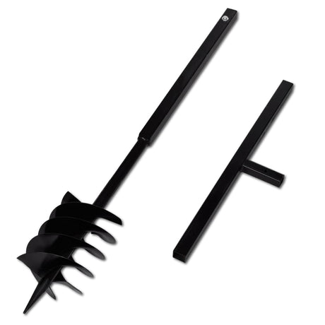 Vidaxl jordbor med håndtag og skruehoved 180 mm (sort)