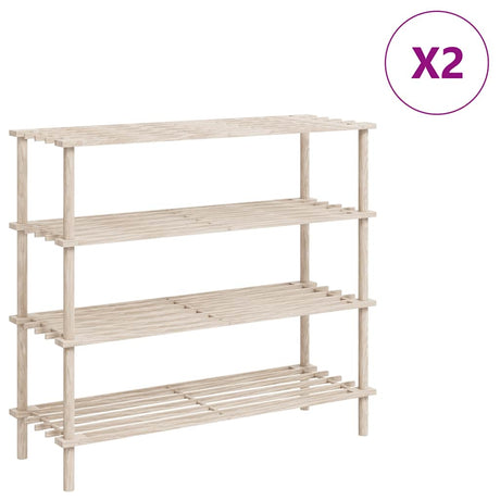 Vidaxl Shoe -stativer med 4 hylder 2 stk fast fyrretræ