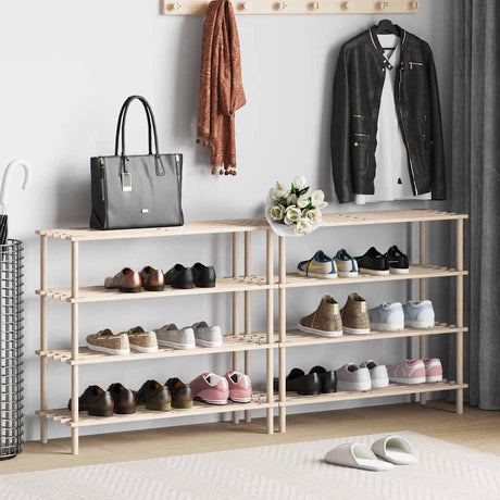 Vidaxl Shoe -stativer med 4 hylder 2 stk fast fyrretræ