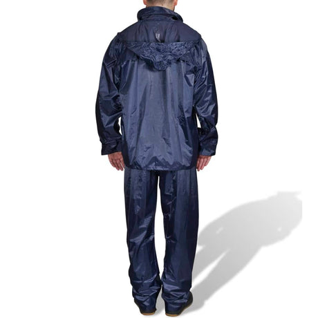 Vidaxl regenpak 2-delig + capuchon (heren marineblauw maat xxl)