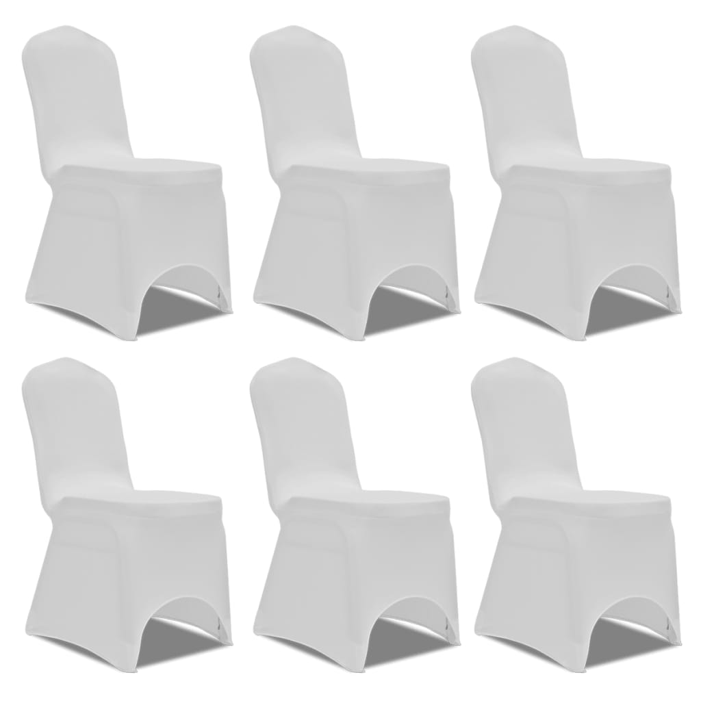 Vidaxl Stol Cover Stretch White (6 stykker)