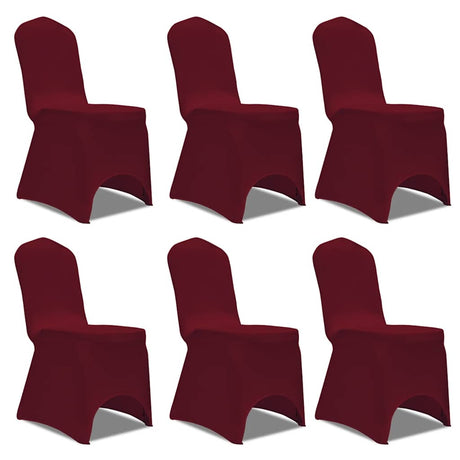 Vidaxl Stol Cover Stretch Bordeaux Red (6 stykker)
