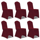 Vidaxl Stol Cover Stretch Bordeaux Red (6 stykker)