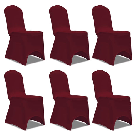 Vidaxl Stol Cover Stretch Bordeaux Red (6 stykker)