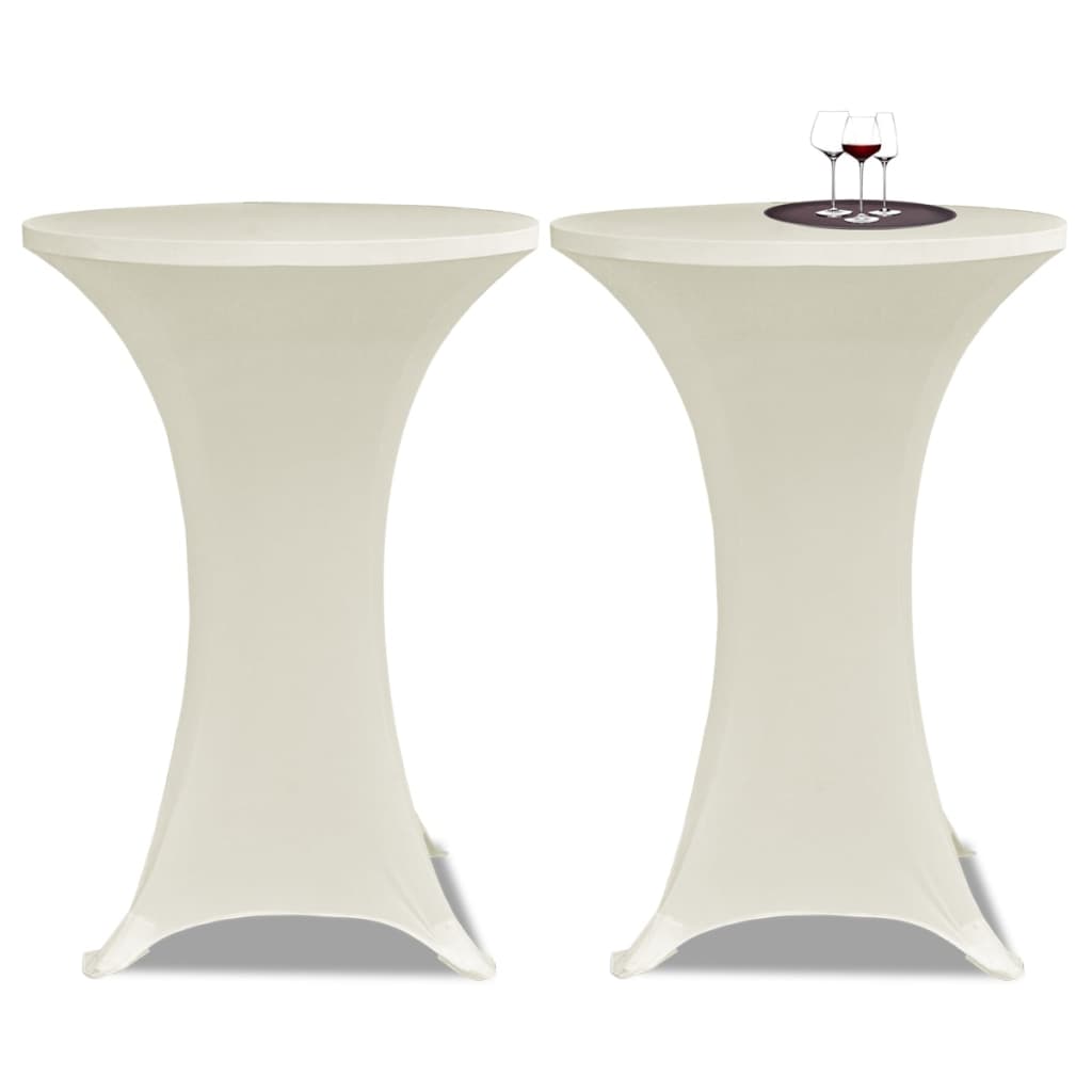 Vidaxl Stand Table Cover Stretch ø60cm creme (2 stykker)