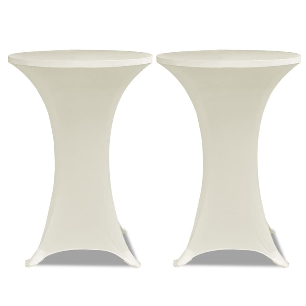Vidaxl Stand Table Cover Stretch ø70cm creme (2 stykker)
