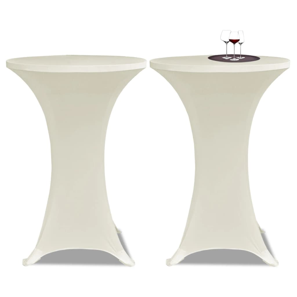 Vidaxl Stand Table Cover Stretch ø70cm creme (2 stykker)