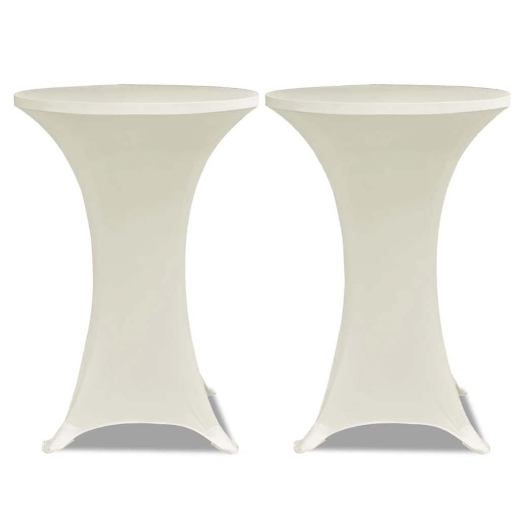Vidaxl Stand Table Cover Stretch ø80cm creme (2 stykker)