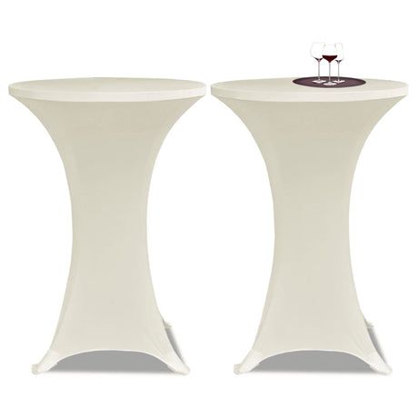 Vidaxl Stand Table Cover Stretch ø80cm creme (2 stykker)
