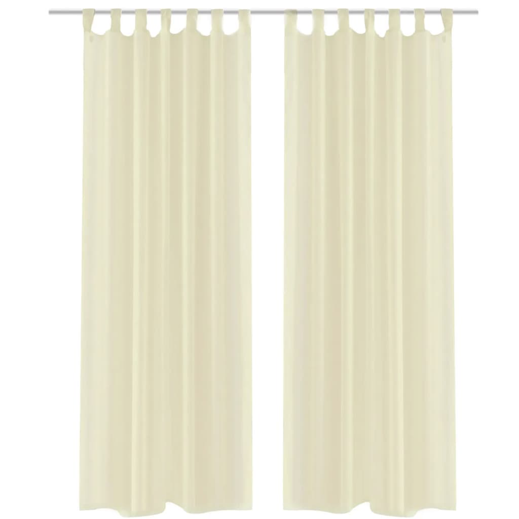 Vidaxl gardiner 2 st gennemsigtige 140x225 cm crème