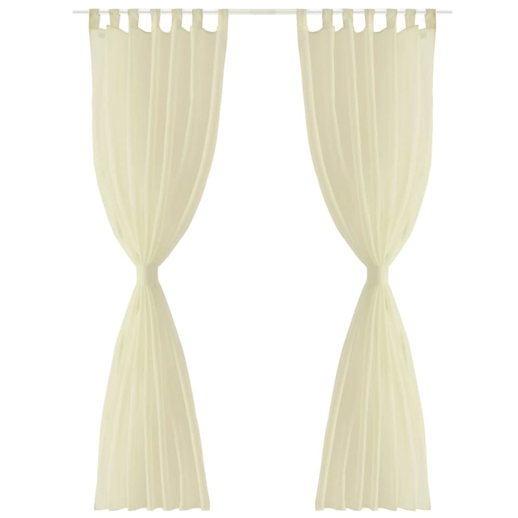 Vidaxl gardiner 2 st gennemsigtige 140x225 cm crème