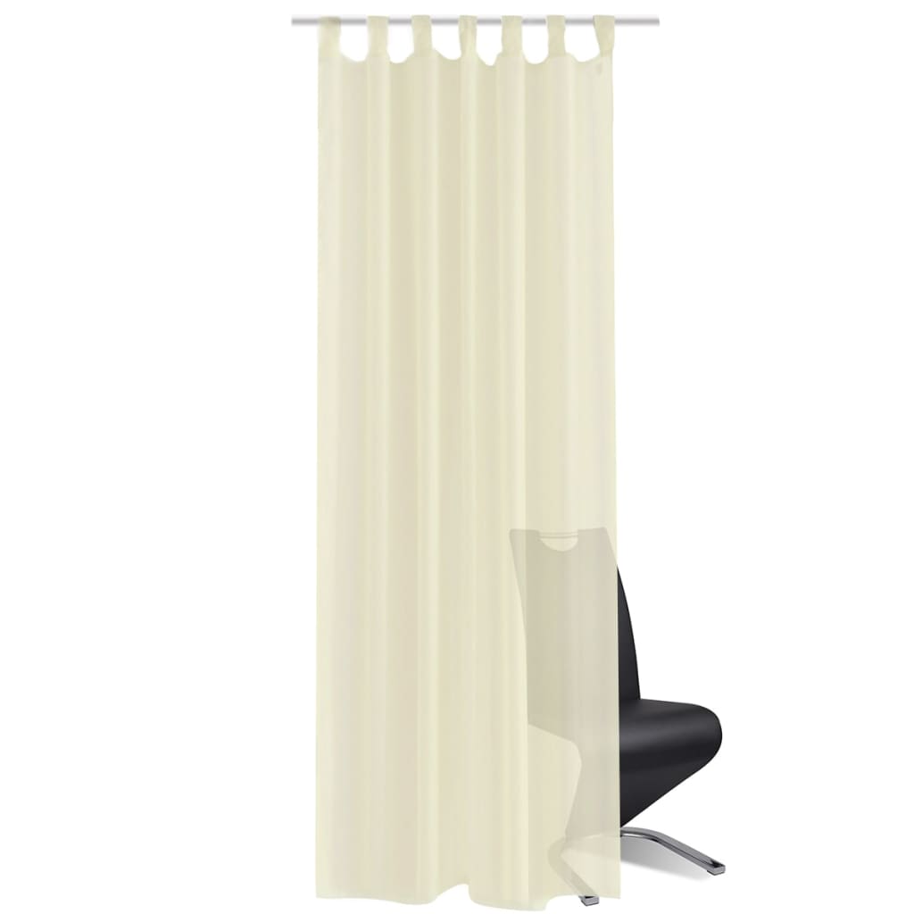 Vidaxl gardiner 2 st gennemsigtige 140x225 cm crème