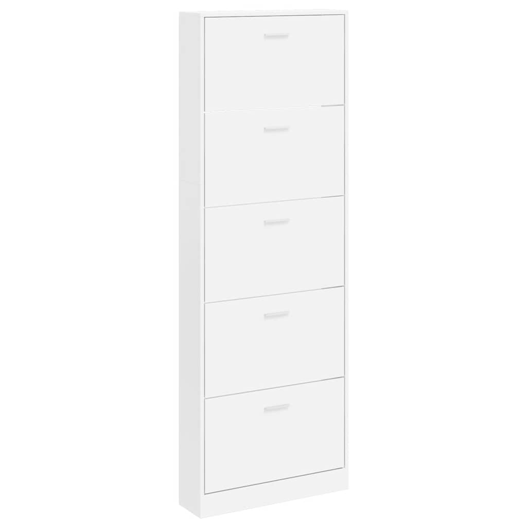 Vidaxl Shoe Cabinet Wood med 5 opbevaringsrum hvidt
