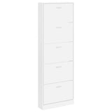 Vidaxl Shoe Cabinet Wood med 5 opbevaringsrum hvidt