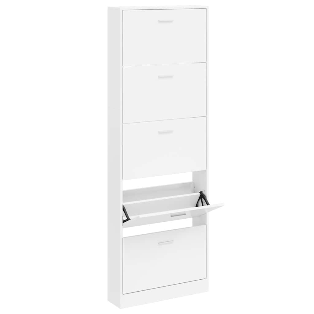 Vidaxl Shoe Cabinet Wood med 5 opbevaringsrum hvidt