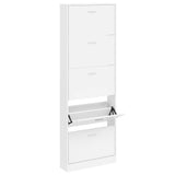 Vidaxl Shoe Cabinet Wood med 5 opbevaringsrum hvidt