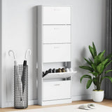 Vidaxl Shoe Cabinet Wood med 5 opbevaringsrum hvidt