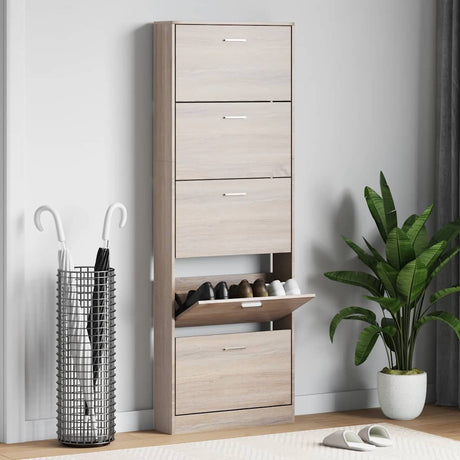Vidaxl Shoe Cabinet Wood med 5 opbevaringsrum Oak Look
