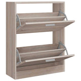 Vidaxl Shoe Cabinet med 2 rum med eg-udseende træ