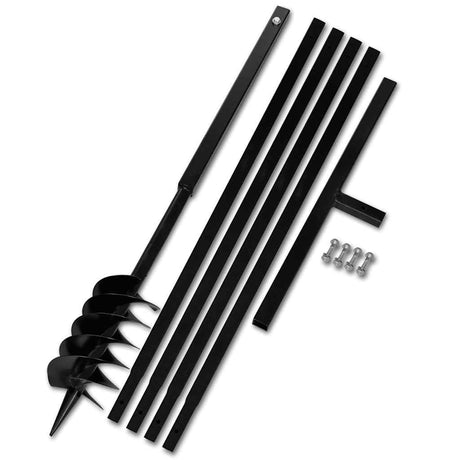 Vidaxl jordbor med håndtag 120 mm og udvidelser 5 m (stål)