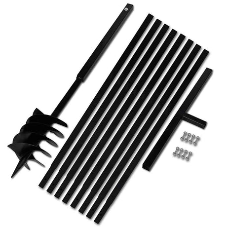 Vidaxl jordbor med håndtag 180 mm og udvidelser 9 m (stål)