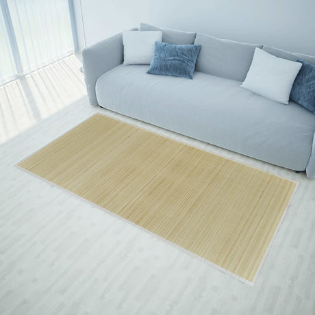 Vidaxl tæppe rektangulær 150x200 cm bambus naturlig