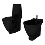 Vidaxl toiletter Bidet Set keramisk sort