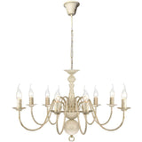 Vidaxl lysekrone hvidt metal 8 x E14 lamper