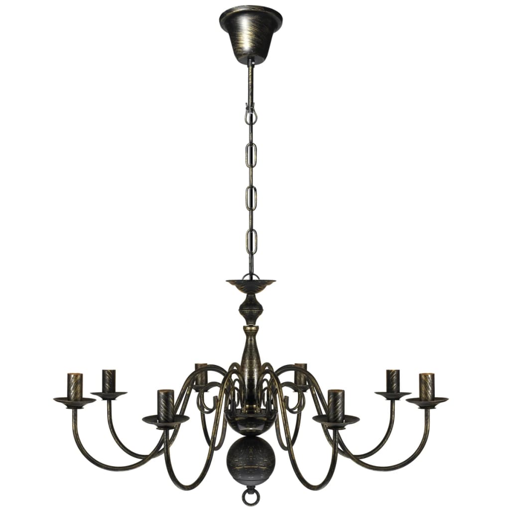 Vidaxl lysekrone black metal 8 x E14 lamper