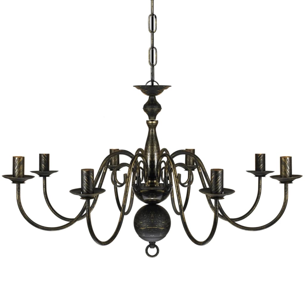 Vidaxl lysekrone black metal 8 x E14 lamper
