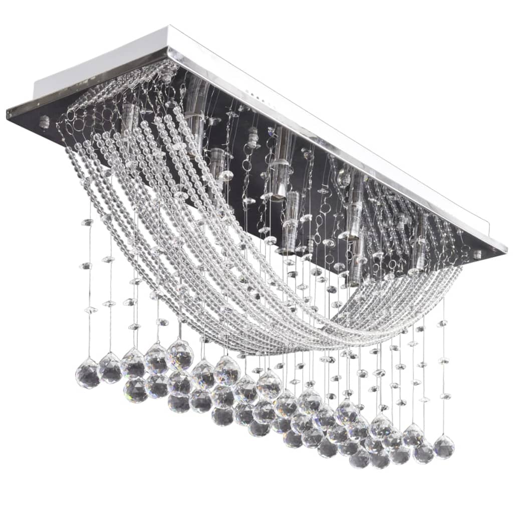Vidaxl loftslampe med glitrende glas krystalperler 8xg9 29 cm